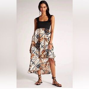 Anthropologie Large Sleeveless Printed Twofer Maxi Dress 1XL